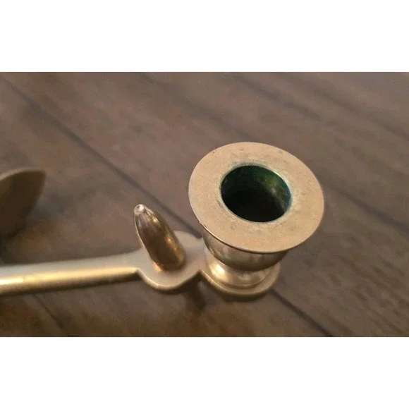 Vintage Nautical Solid Brass Anchor Candlestick Candle Holder Boat Yacht Decor - Picture 4 of 7